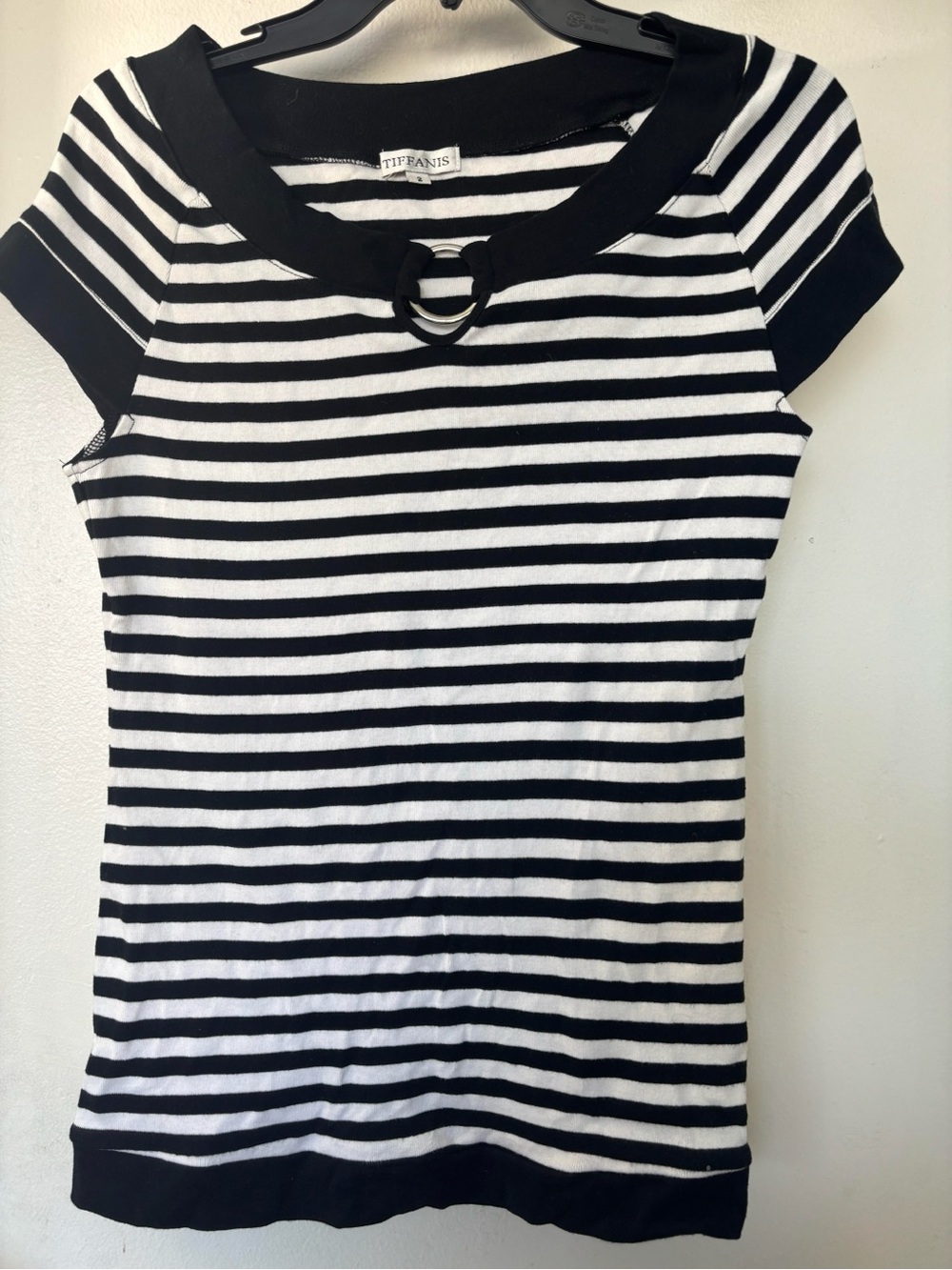 Tiffanis Black & White Striped Knit Top